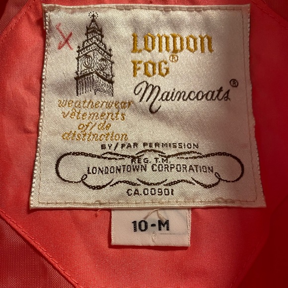 Vintage Pink London Fog Rain Coat - Picture 2 of 2